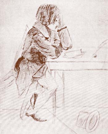 Гоголь. Шаржированный портрет работы неизвестного художника. 1840-е годы
