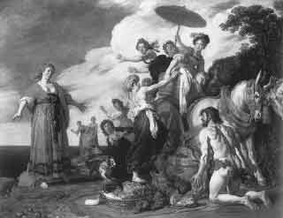«Одиссей и Навзикая» 
(1619). Голландский художник Питер Ластман (Pieter Lastman; 1583–1633). 