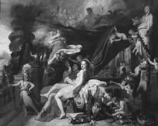  «Гермес побуждает 
Калипсо отпустить Одиссея» (1670). Голландский художник Жерар де Ларесс 
(de Lairesse; 1640–1711).